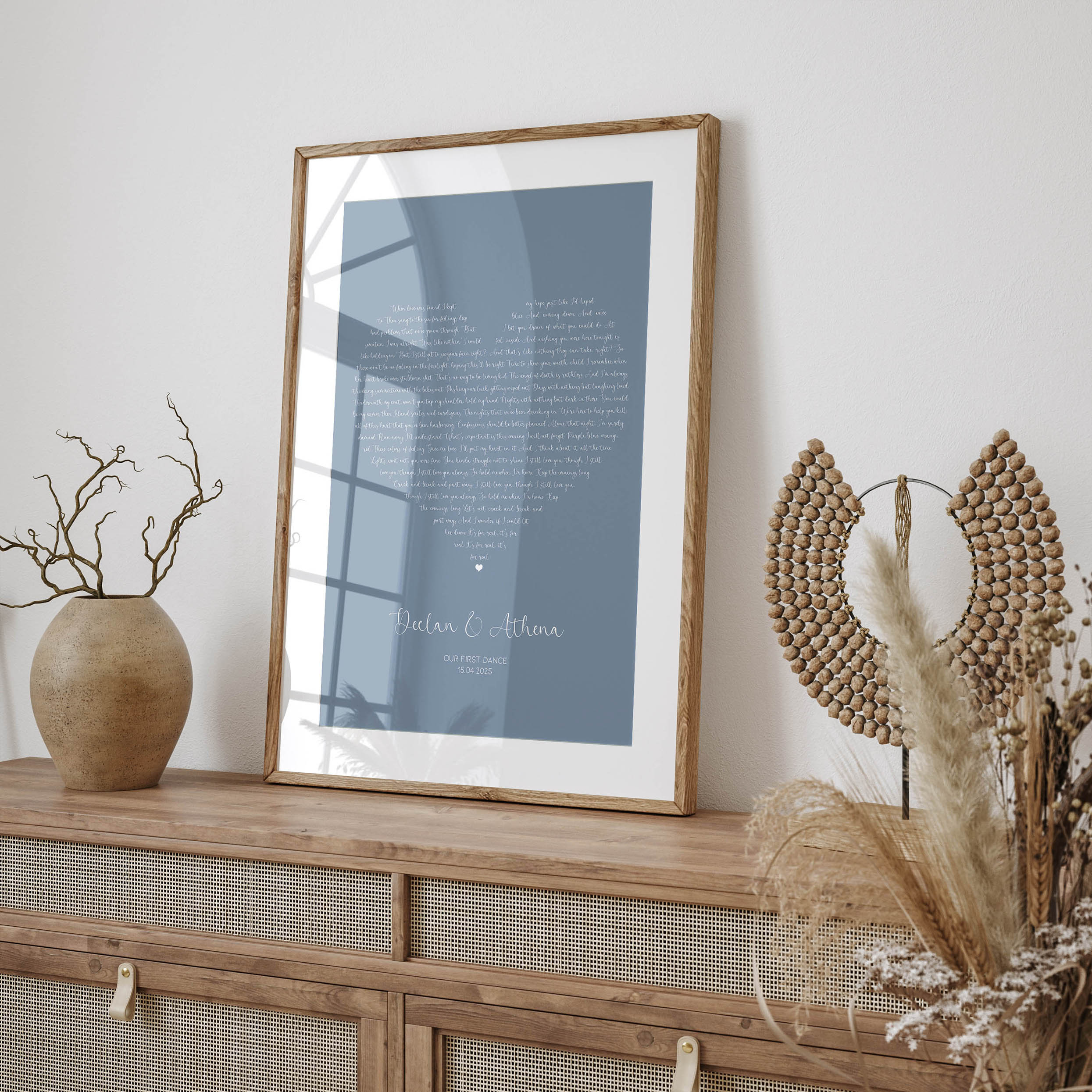 Love Heart Song Lyric Print