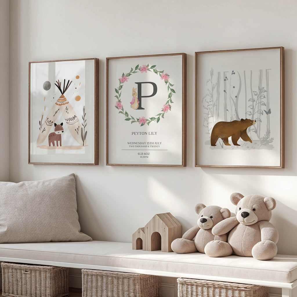 Classic Beatrix Potter–inspired Peter Rabbit print personalised with your