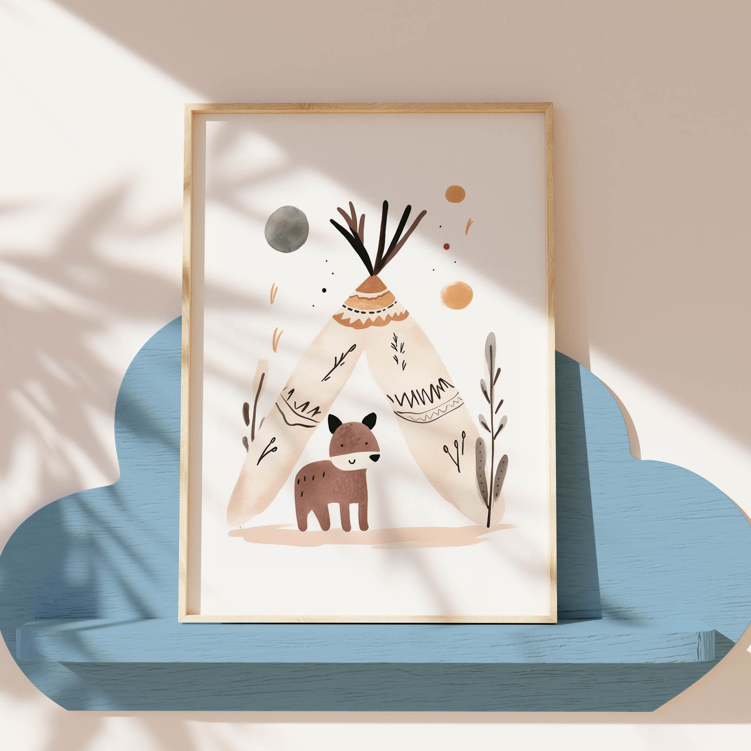 Soft and whimsical forest animal artwork featuring woodland friends in gentle watercolour tones. Perfect for nature-themed nursery decor.