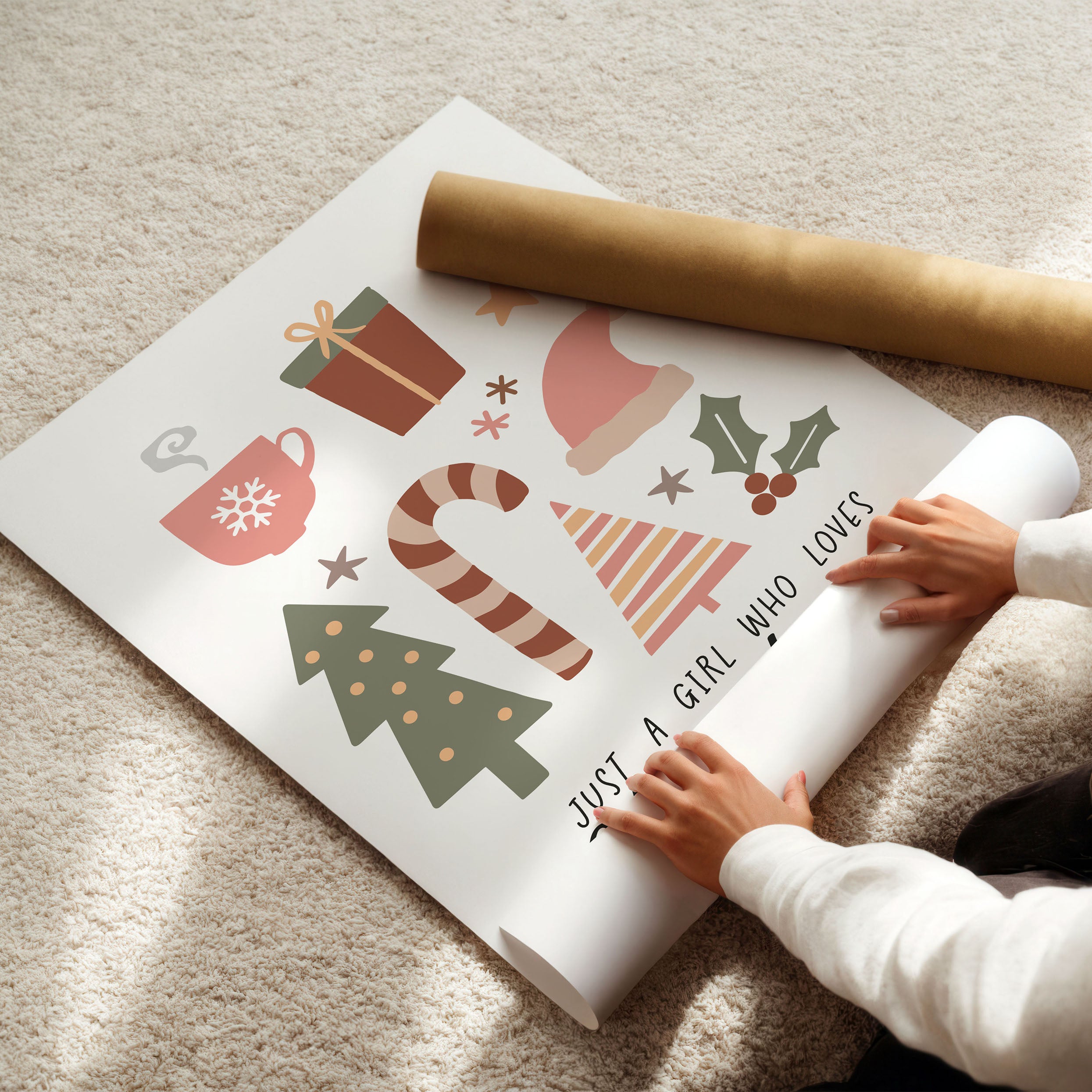 A colourful Christmas quote print for those who adore the holidays. Modern and fun wall art for Christmas lovers.