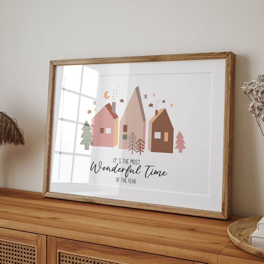 Minimalist festive artwork featuring the iconic Christmas quote. Ideal for adding cheer to your living room or hallway this season.