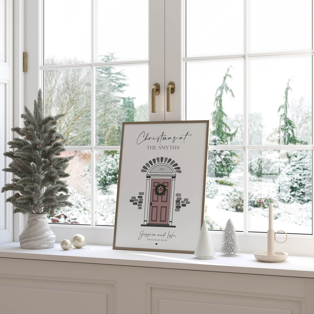 Detailed view of “Christmas at the [Family Name]’s” personalised print on matte paper