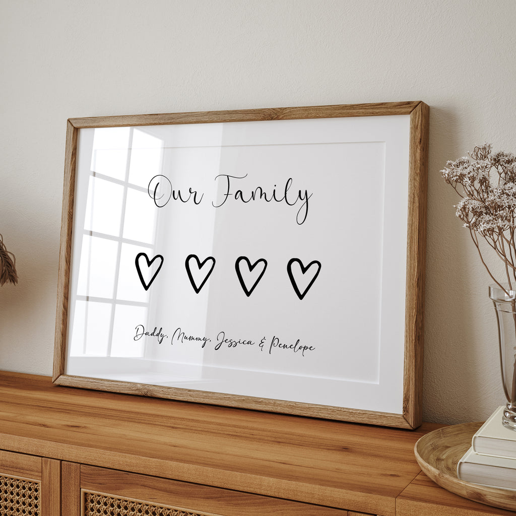 Our Family Print available in different design and colour options