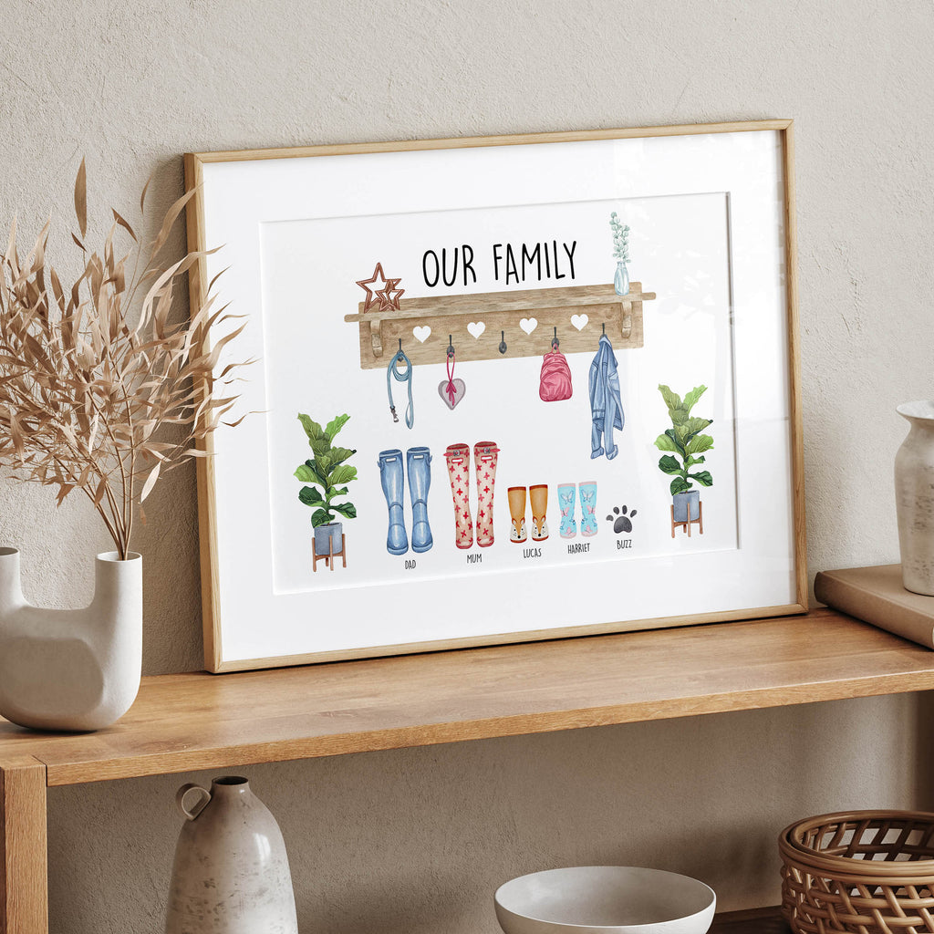 Personalised Our Family Print in different colour or family size variations