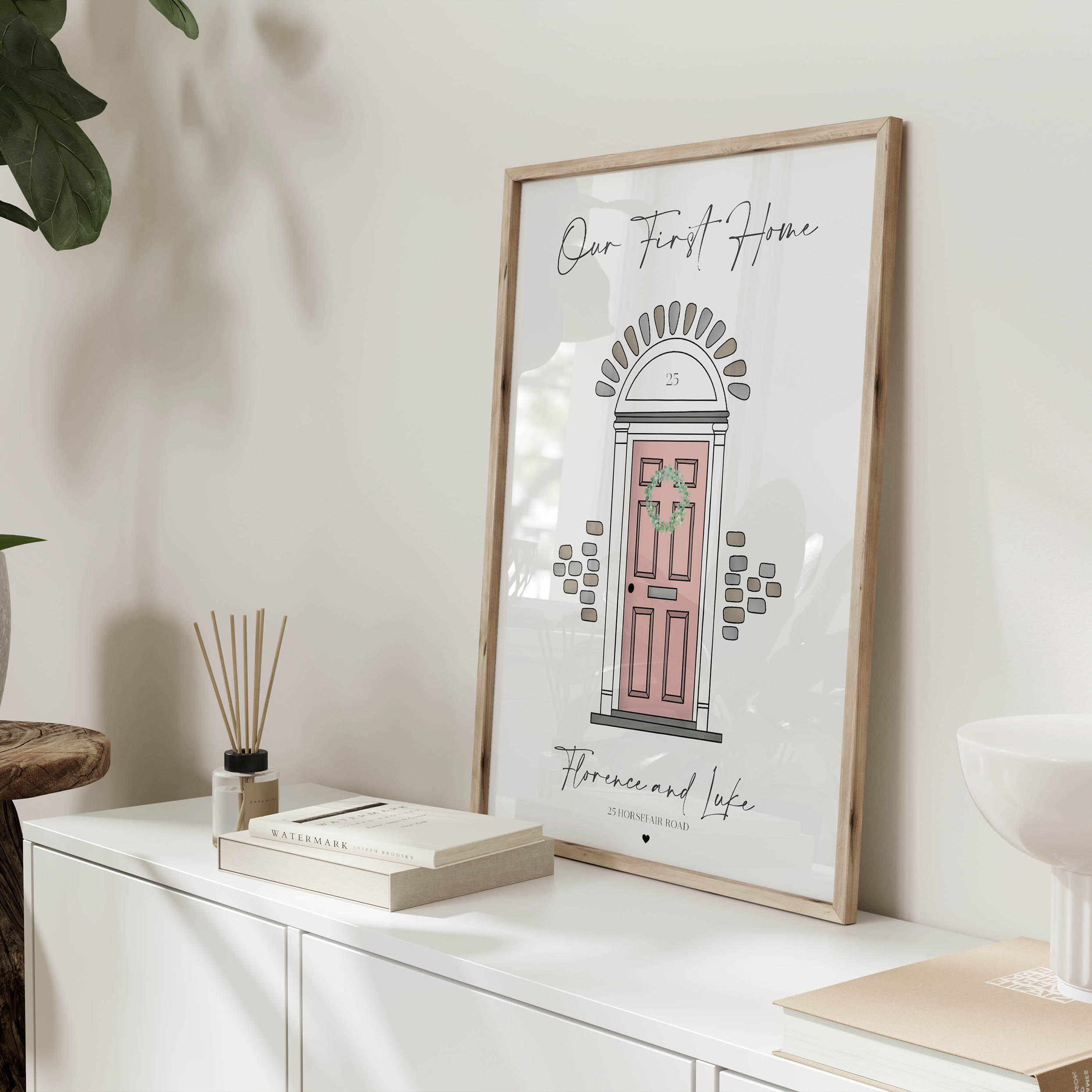 Detailed shot of “Our First Home” print on premium matte paper