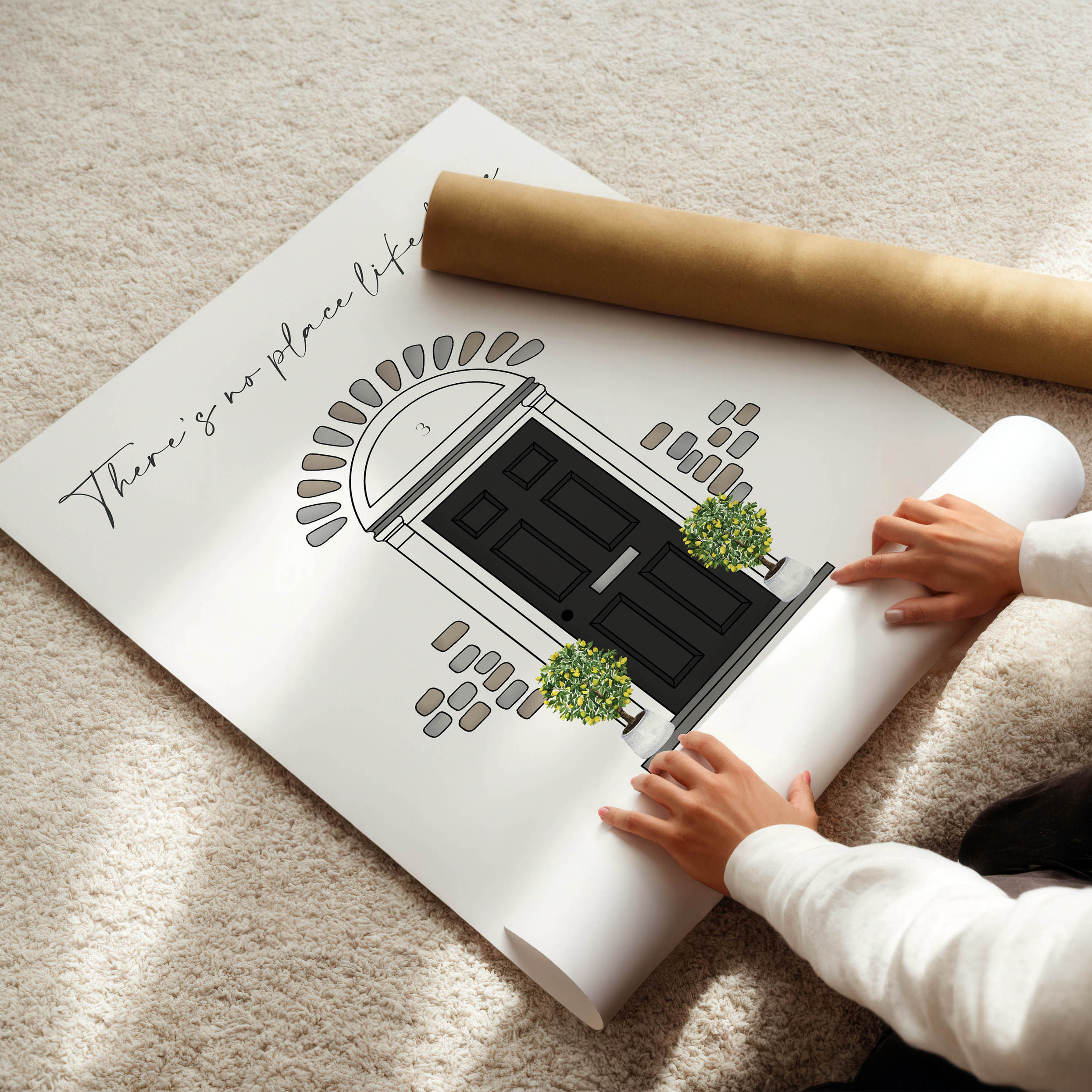 Gift-ready personalised front door print, perfect for home gifts and keepsakes