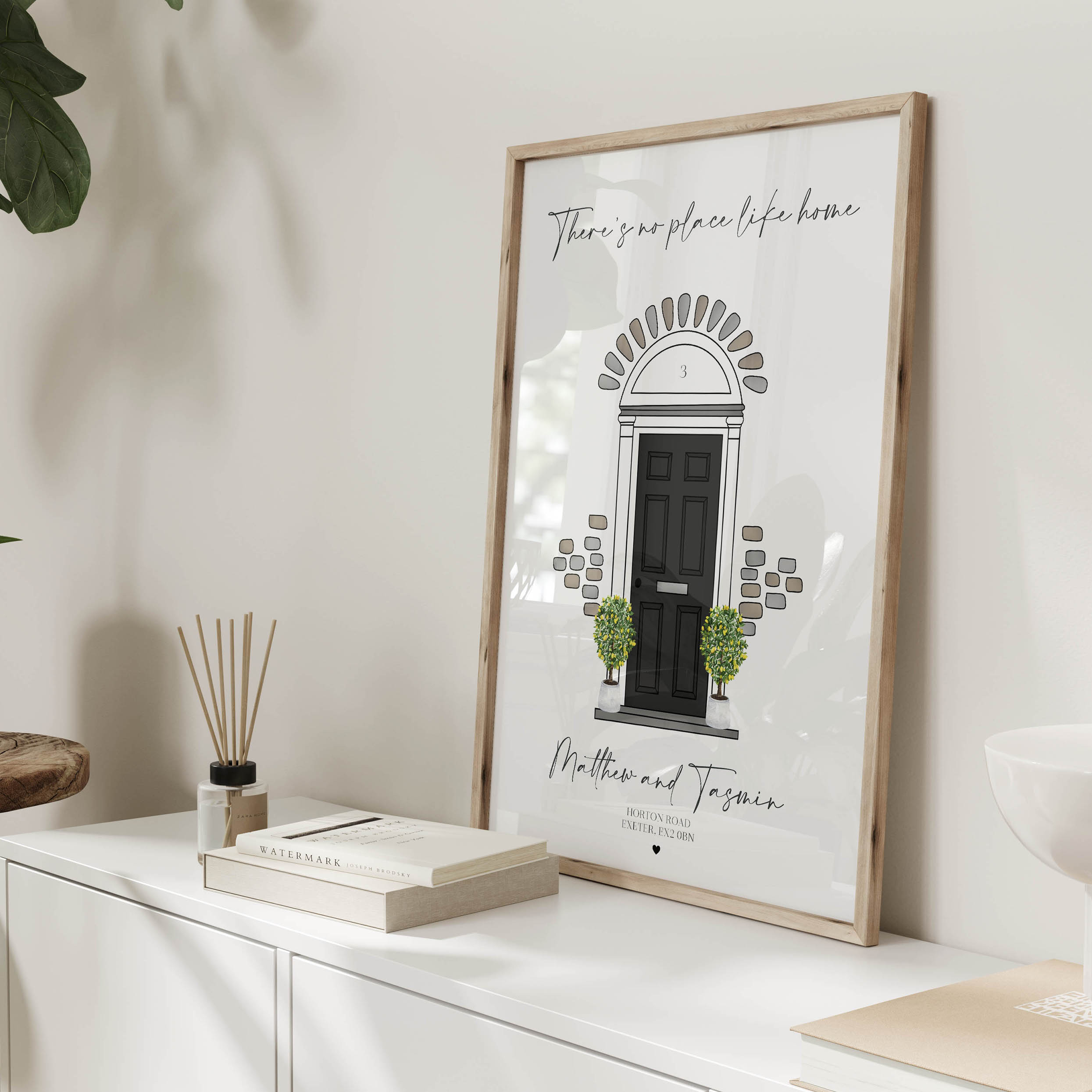 Detailed shot of “There’s No Place Like Home” print on premium matte paper